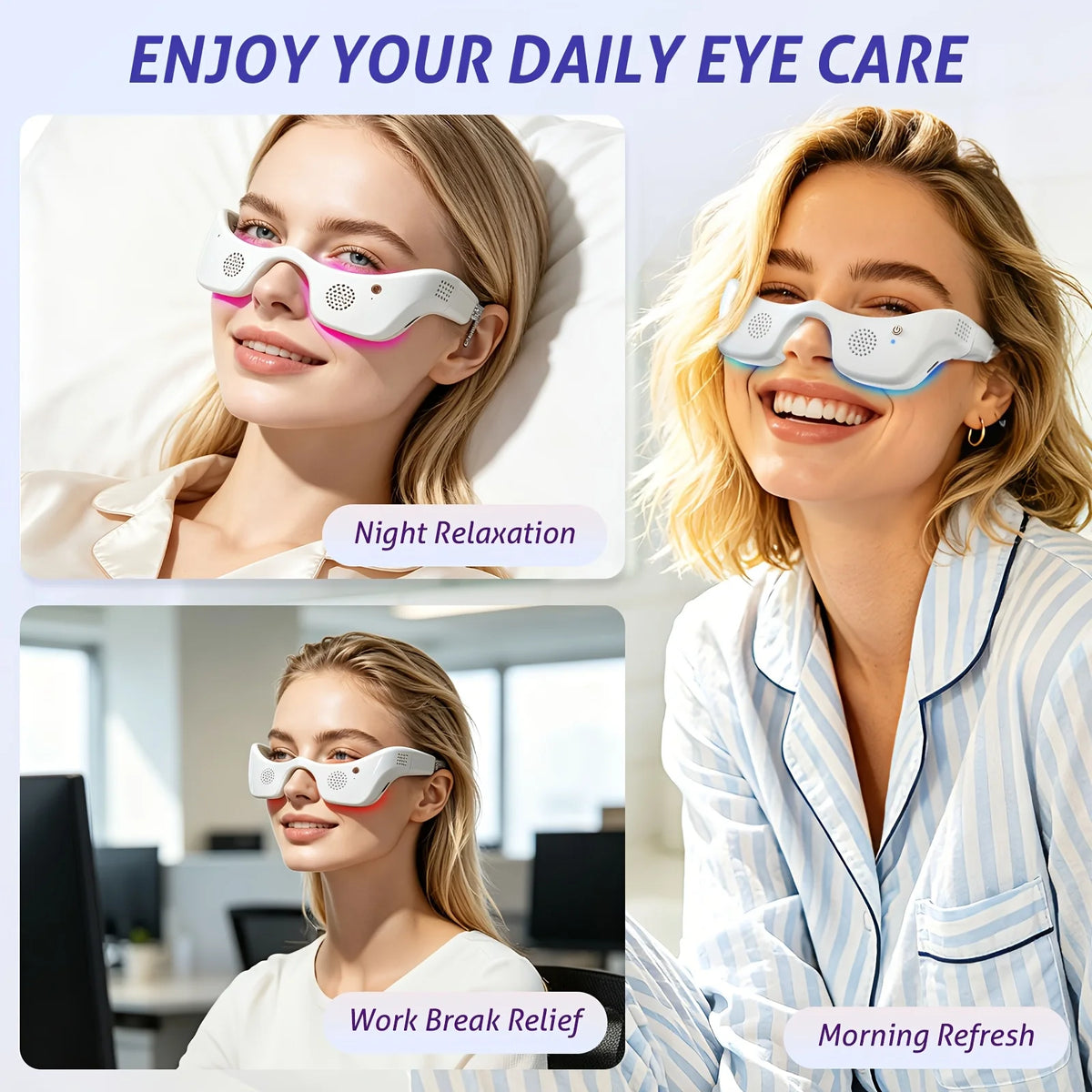 Jitesy LED Eye Massager With Heat Cooling And Light Therapy