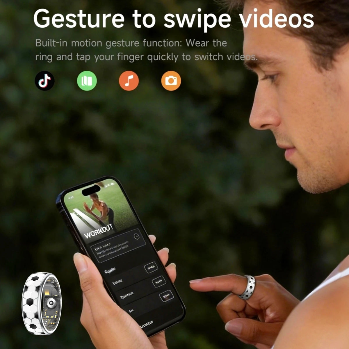Smart Ring With GPS Tracking, Music Control And Sports Modes