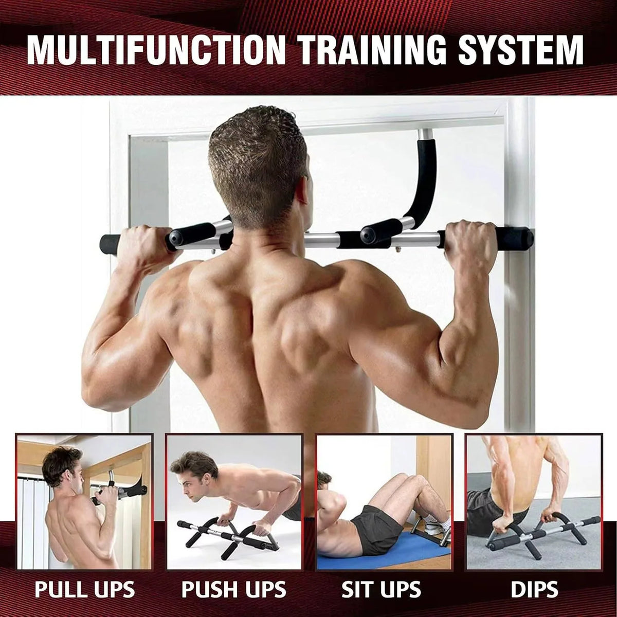 DIAMRI Adjustable Doorway Pull Up Bar for Strength Training