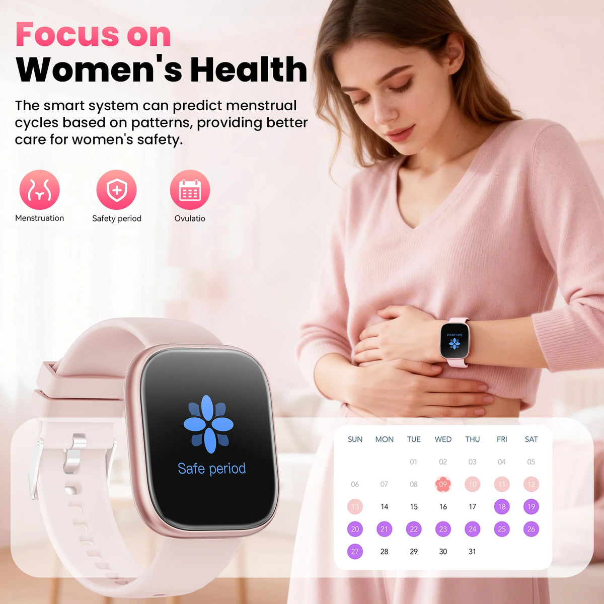 Smart Fitness Watch With Heart Rate Sleep And Sports Tracking