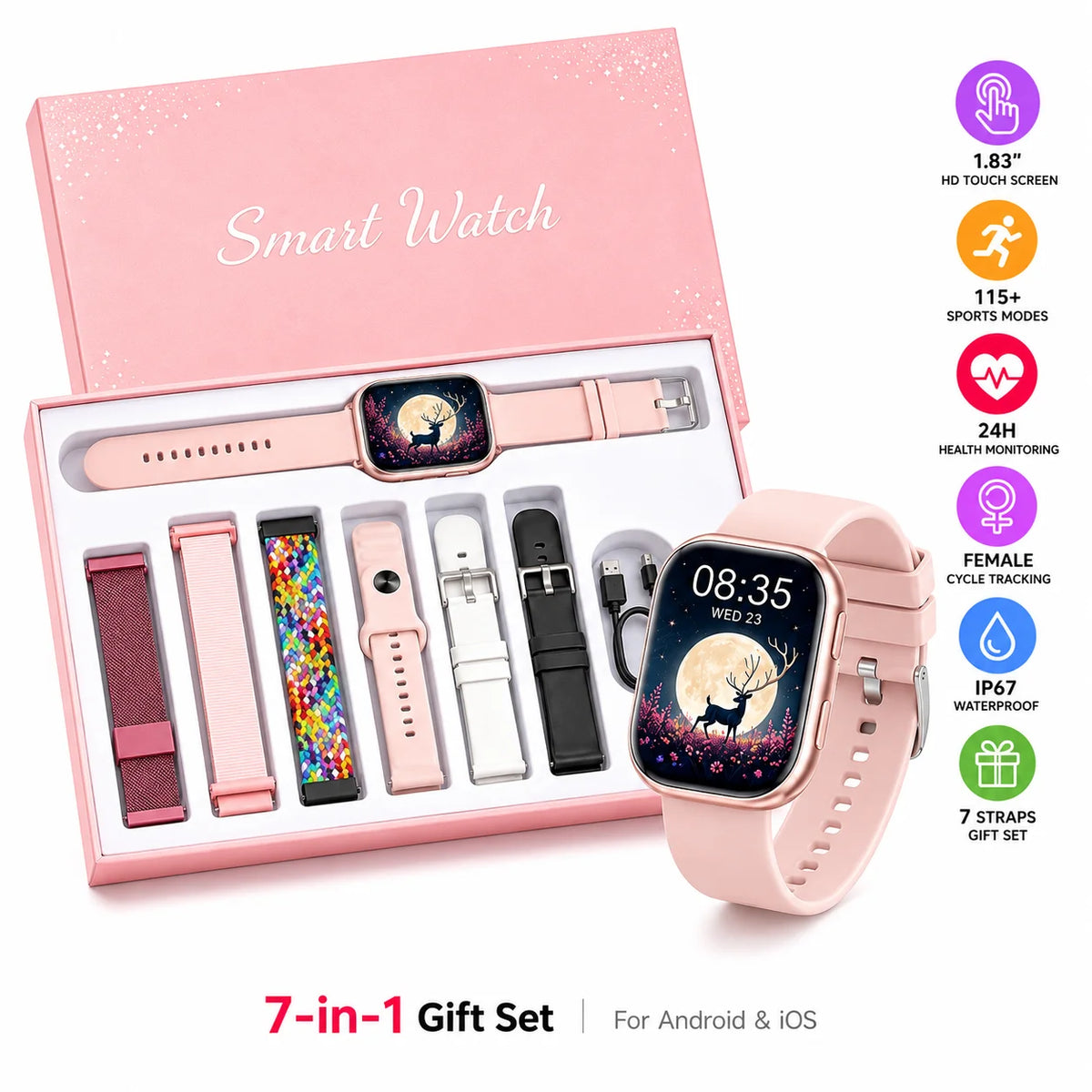 Smart Fitness Watch With Heart Rate Sleep And Sports Tracking