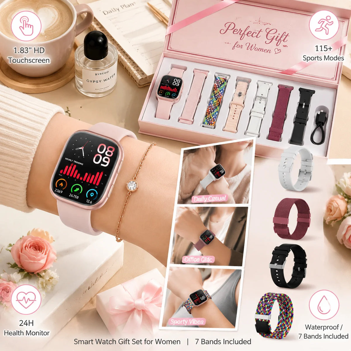 Smart Fitness Watch With Heart Rate Sleep And Sports Tracking