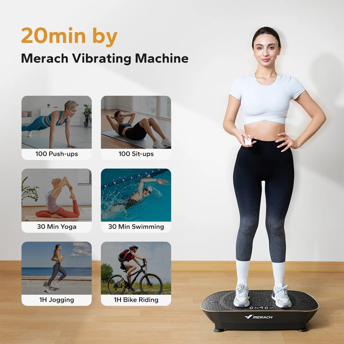 MERACH Whole Body Vibration Plate Exercise Machine for Fitness Workouts