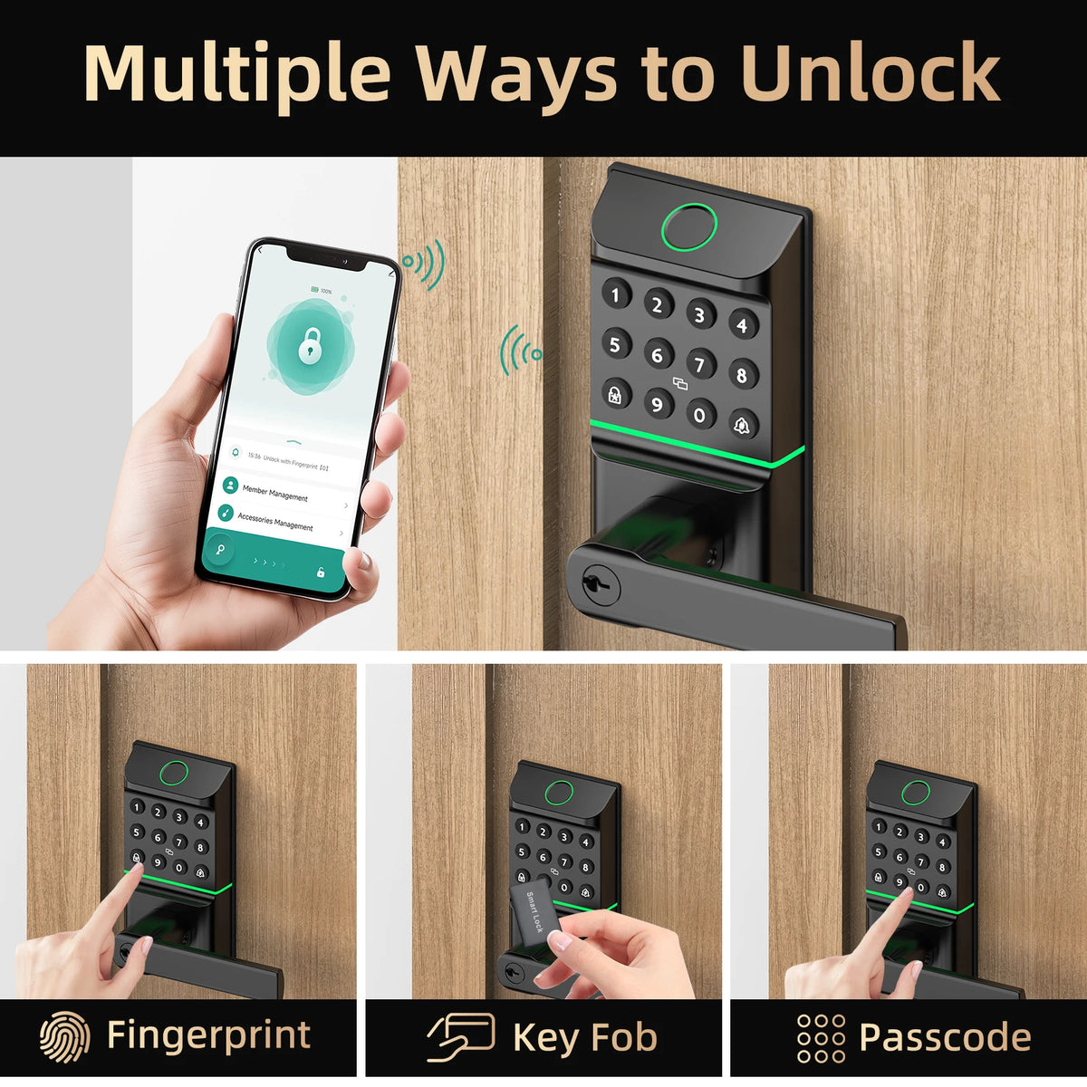 Viladepot Smart Fingerprint Door Lock With App And Keypad Control