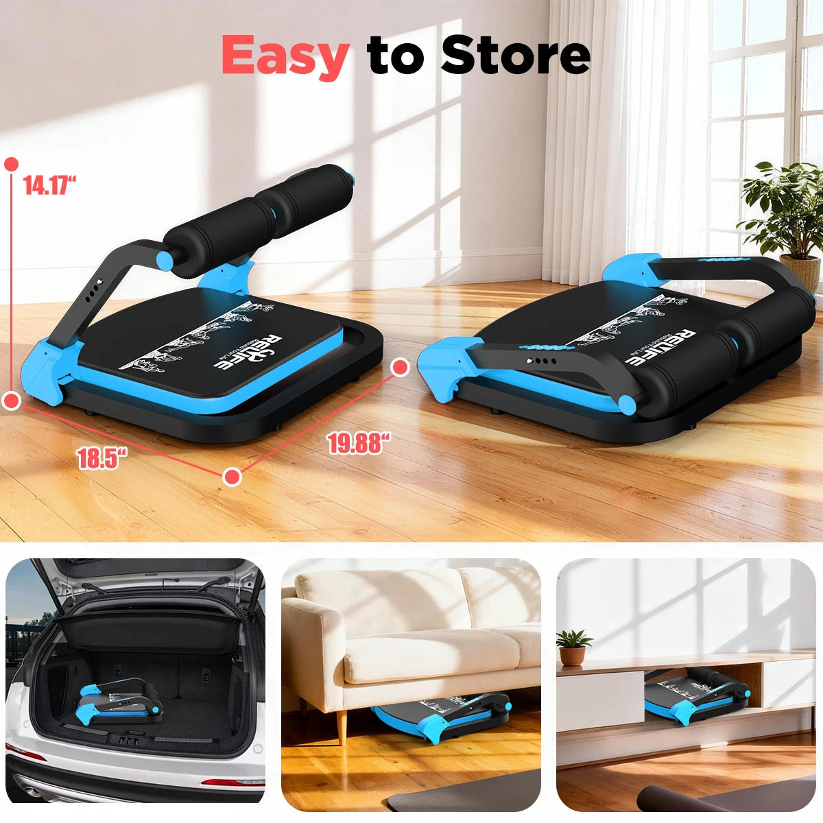 RELIFE Adjustable Sit Up Core Training Machine for Home Fitness