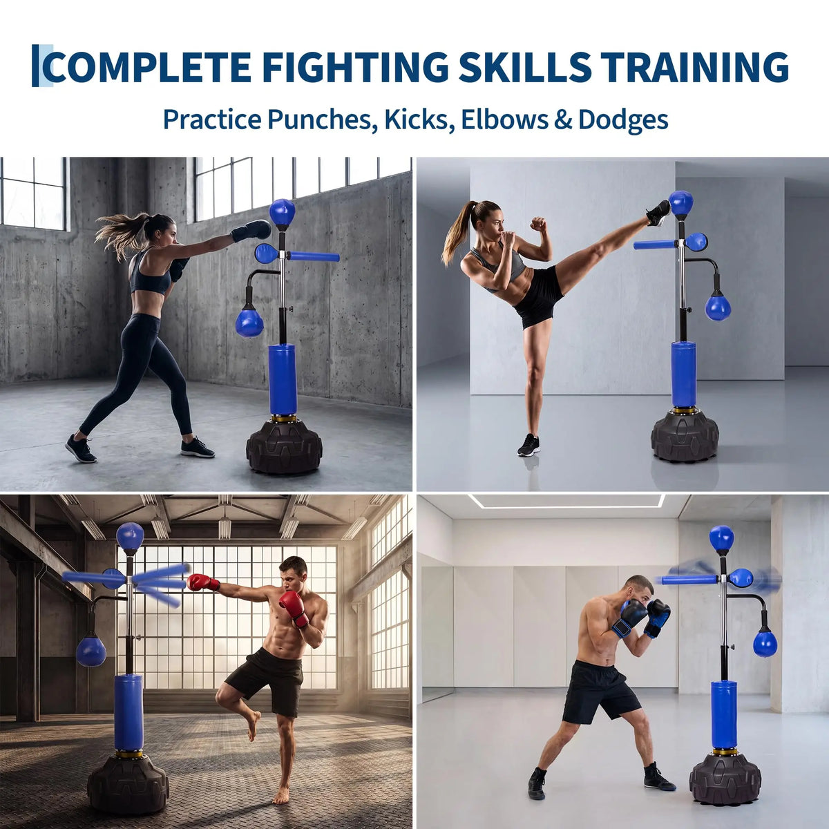Freestanding Boxing Bar With Swivel And Dual Speed Balls