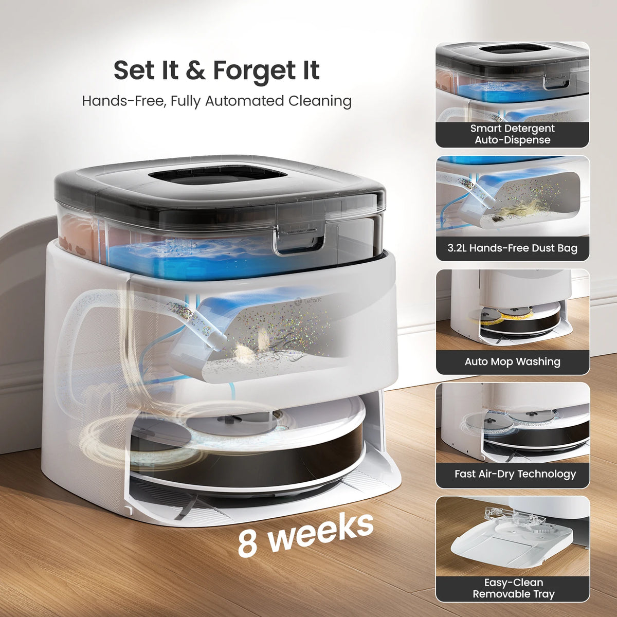 Lefant M3L Robot Vacuum Mop With Smart Cleaning Base Station