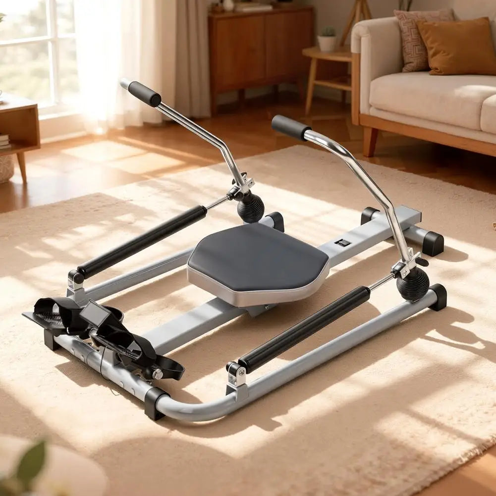 Home Hydraulic Rowing Machine With LCD Monitor And Adjustable Resistance