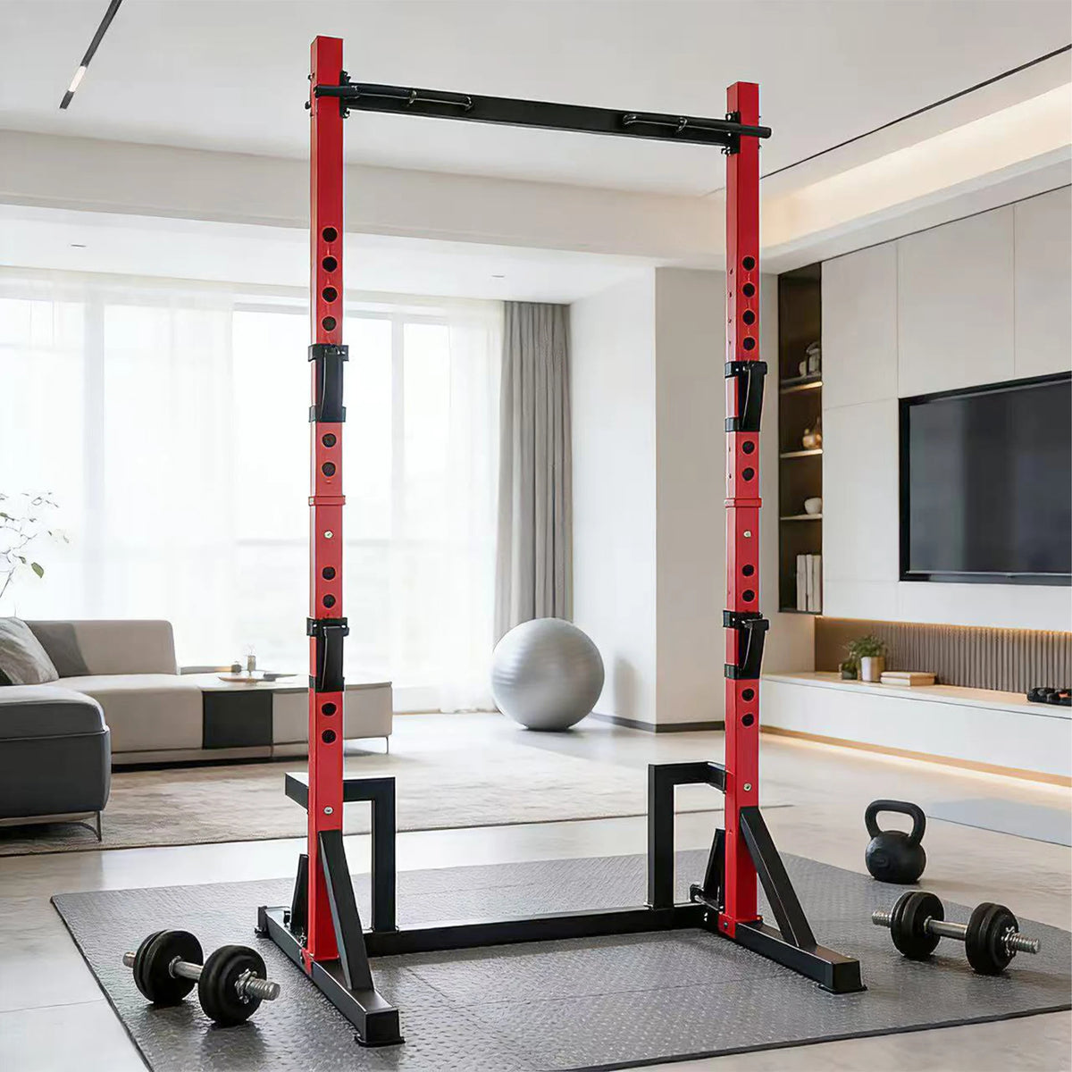 KERDOM Multifunction Power Rack With Pull Up Dip Station For Home Gym