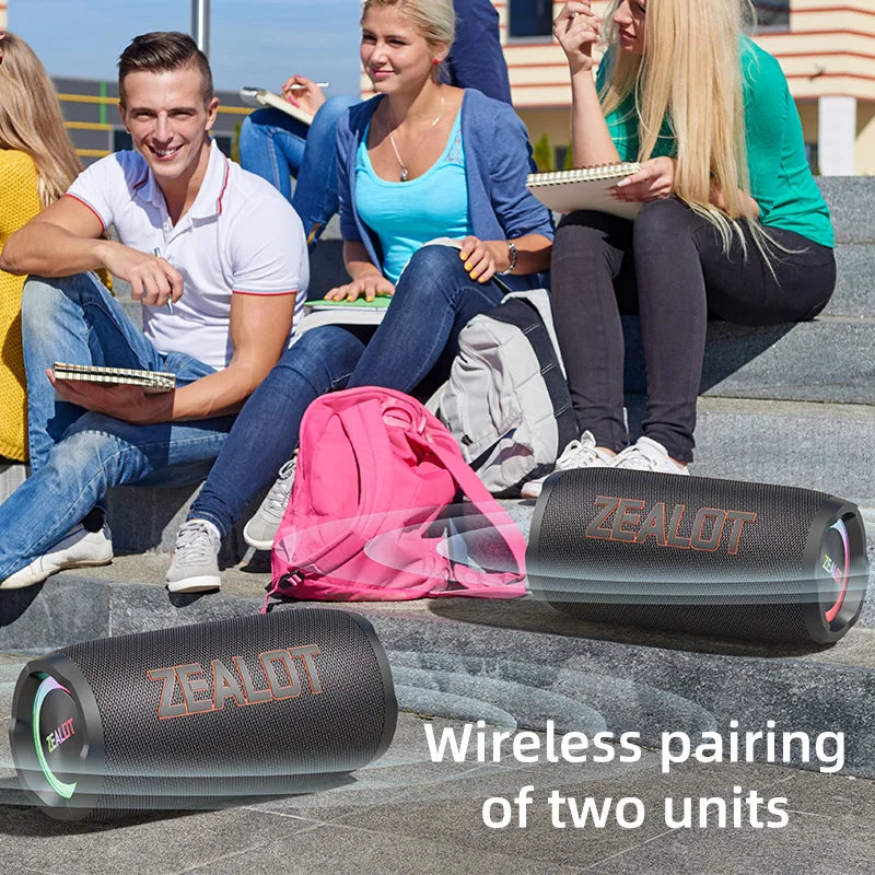 ZEALOT Portable Waterproof Bluetooth Speaker With Outdoor Stereo Sound