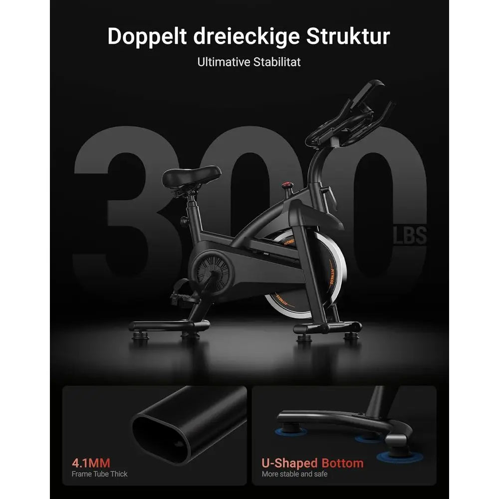 Silent Belt Drive Stationary Exercise Bike With Adjustable Resistance
