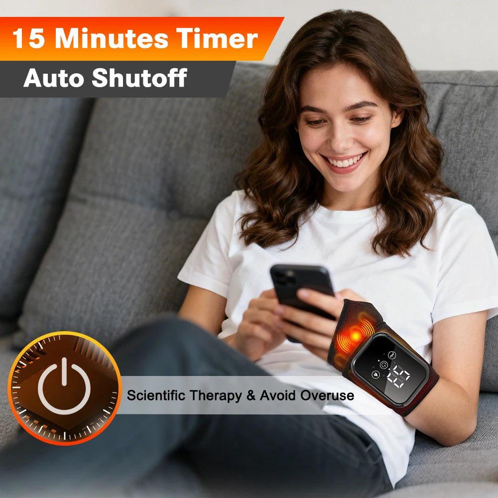 Agdoad Electric Heated Wrist Massager With Vibration Support
