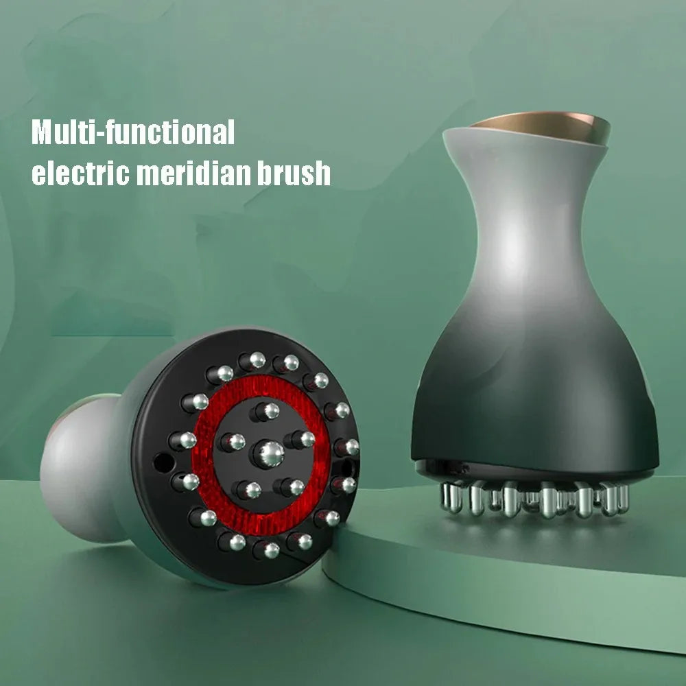 Jitesy Electric Meridian Brush Neck Massager With Heat And Vibration