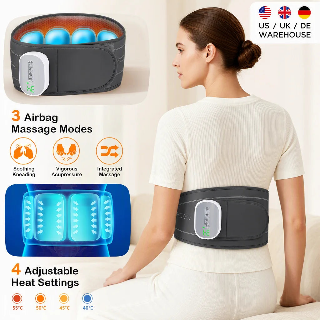 Hailicare Cordless Heated Waist Massager With Airbag Lumbar Support