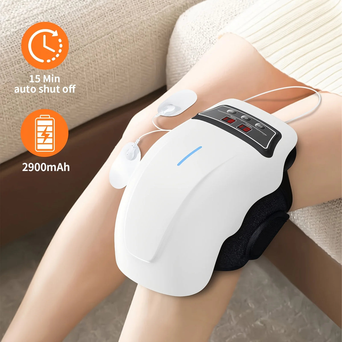 Ekmoey Cordless Heated Knee Massager With Adjustable Vibration Settings