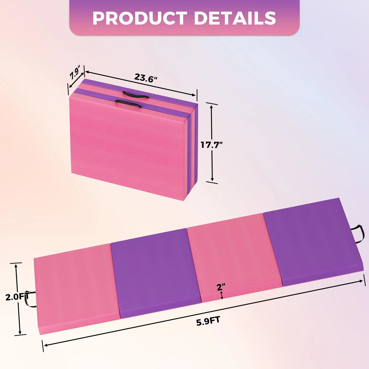 HiMISS Folding Gymnastics Mat for Yoga Pilates and Home Fitness