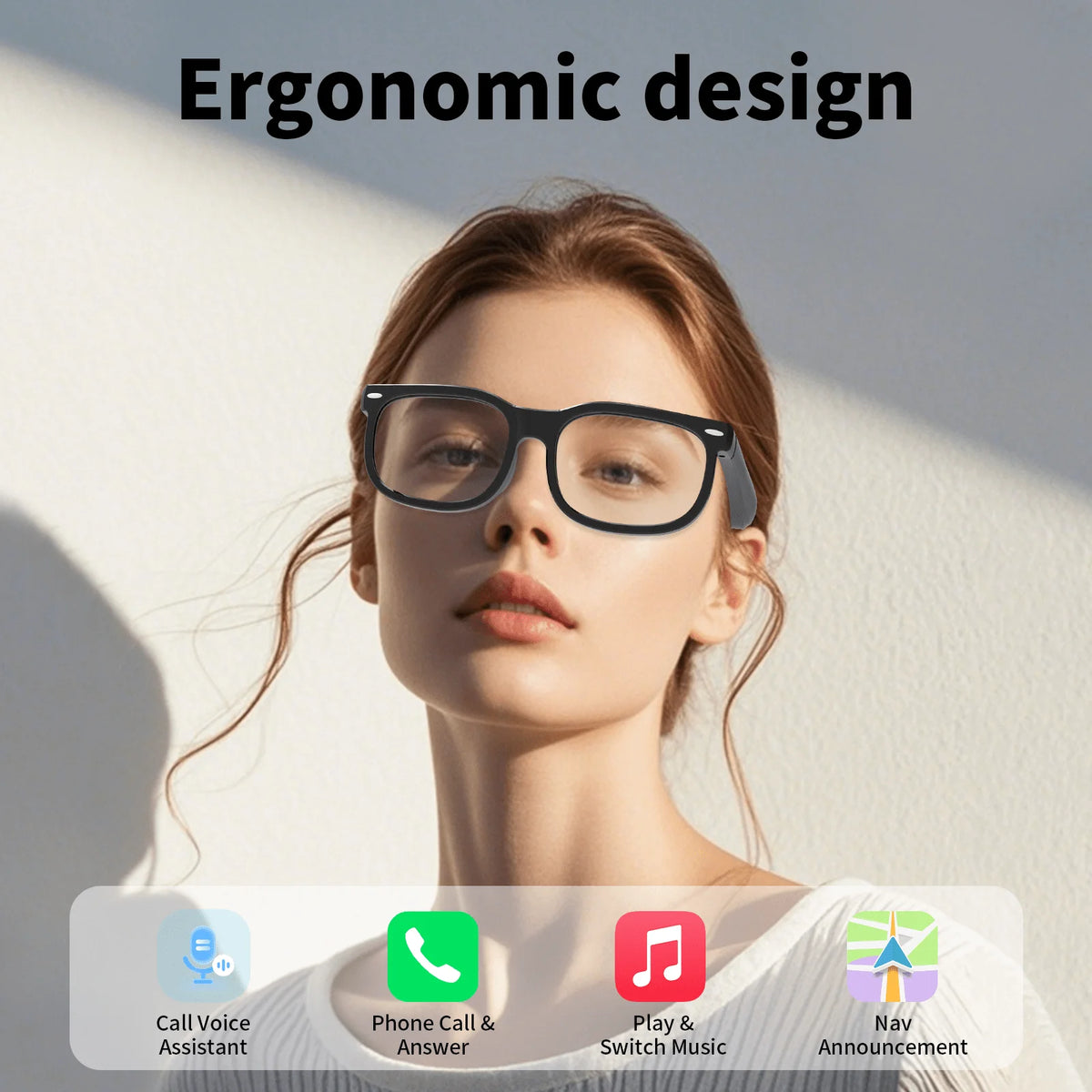 Bluetooth Smart Glasses With Audio Calls And Music Hands Free
