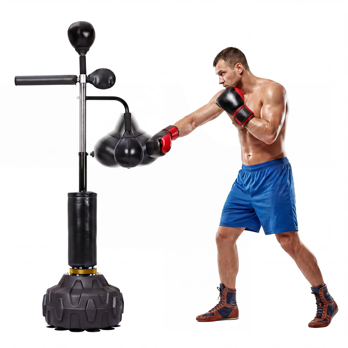 Freestanding Boxing Bar With Swivel And Dual Speed Balls