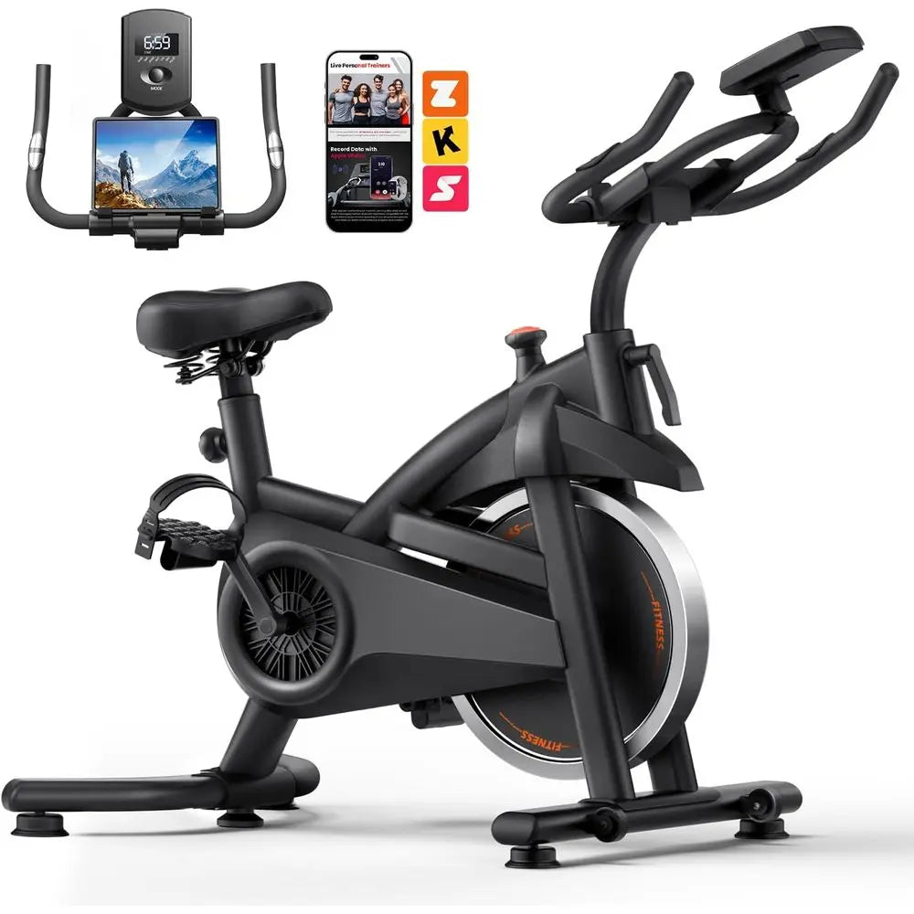 Silent Belt Drive Stationary Exercise Bike With Adjustable Resistance