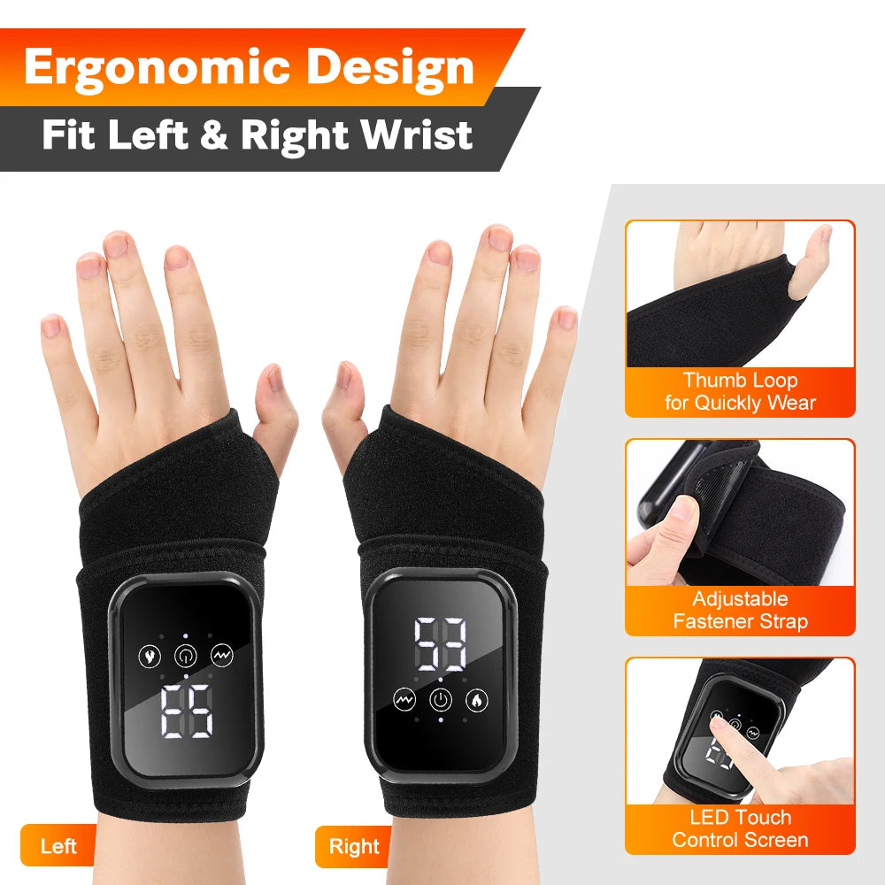 Agdoad Electric Heated Wrist Massager With Vibration Support