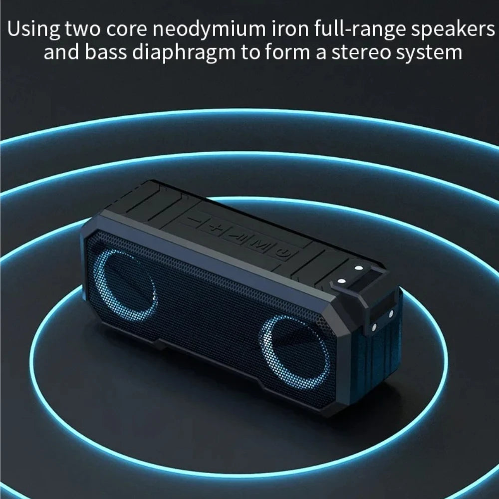 STONEGO Waterproof Bluetooth Speaker With LED Light And Stereo Bass