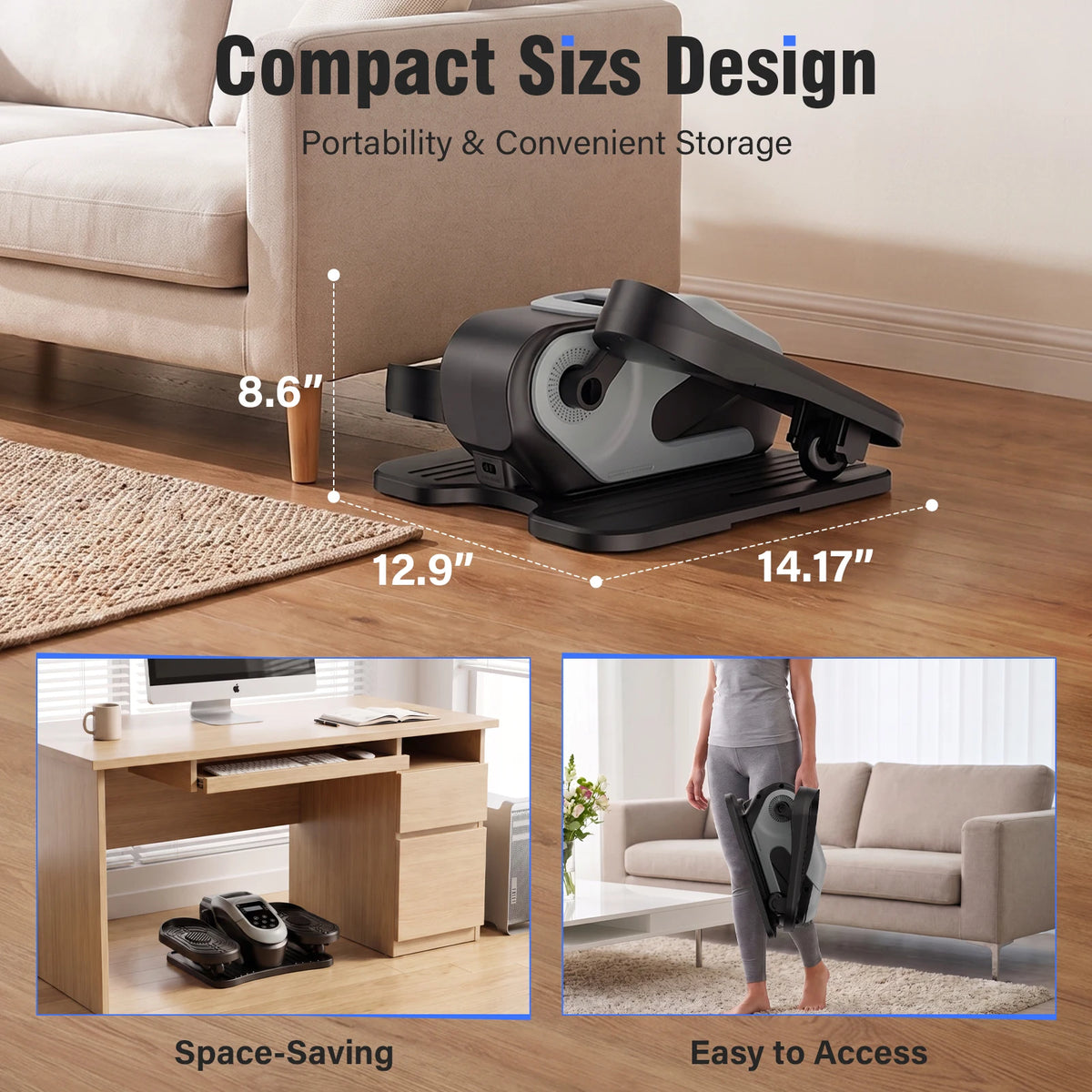 Gamewiu Under Desk Electric Elliptical Trainer With Dual Modes