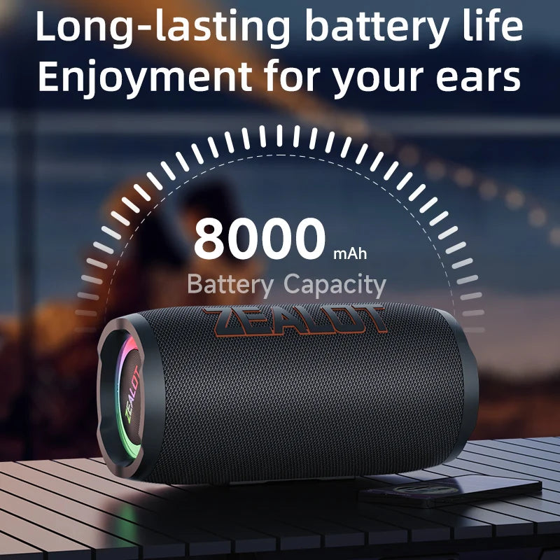 ZEALOT Portable Waterproof Bluetooth Speaker With Outdoor Stereo Sound