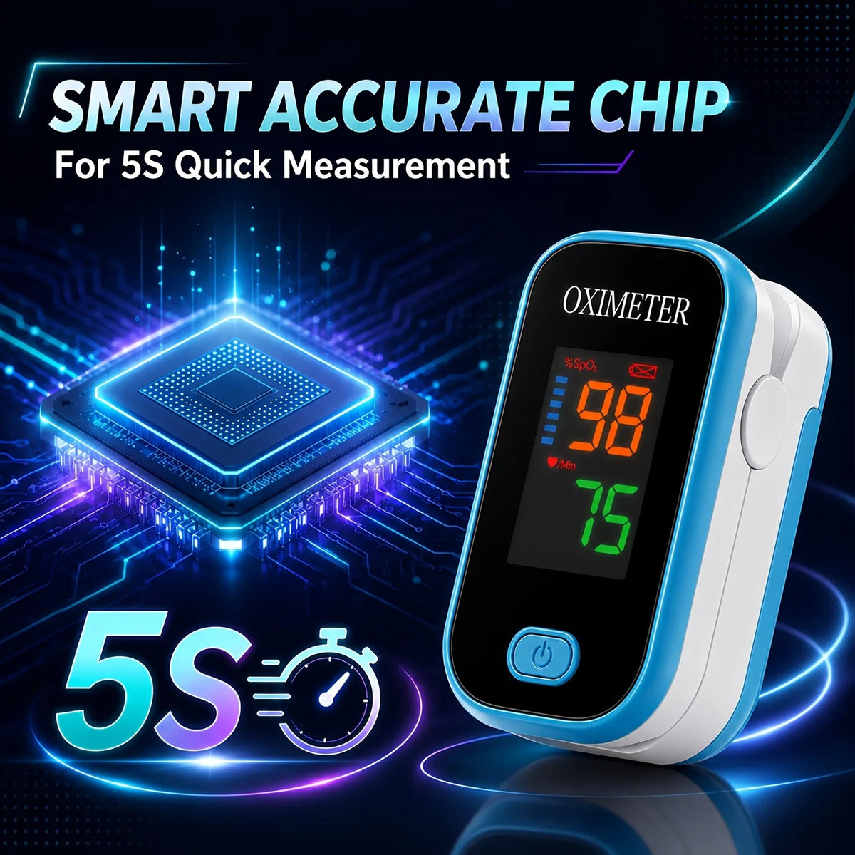 Jitesy Finger Pulse Oximeter for Oxygen and Heart Rate Monitoring