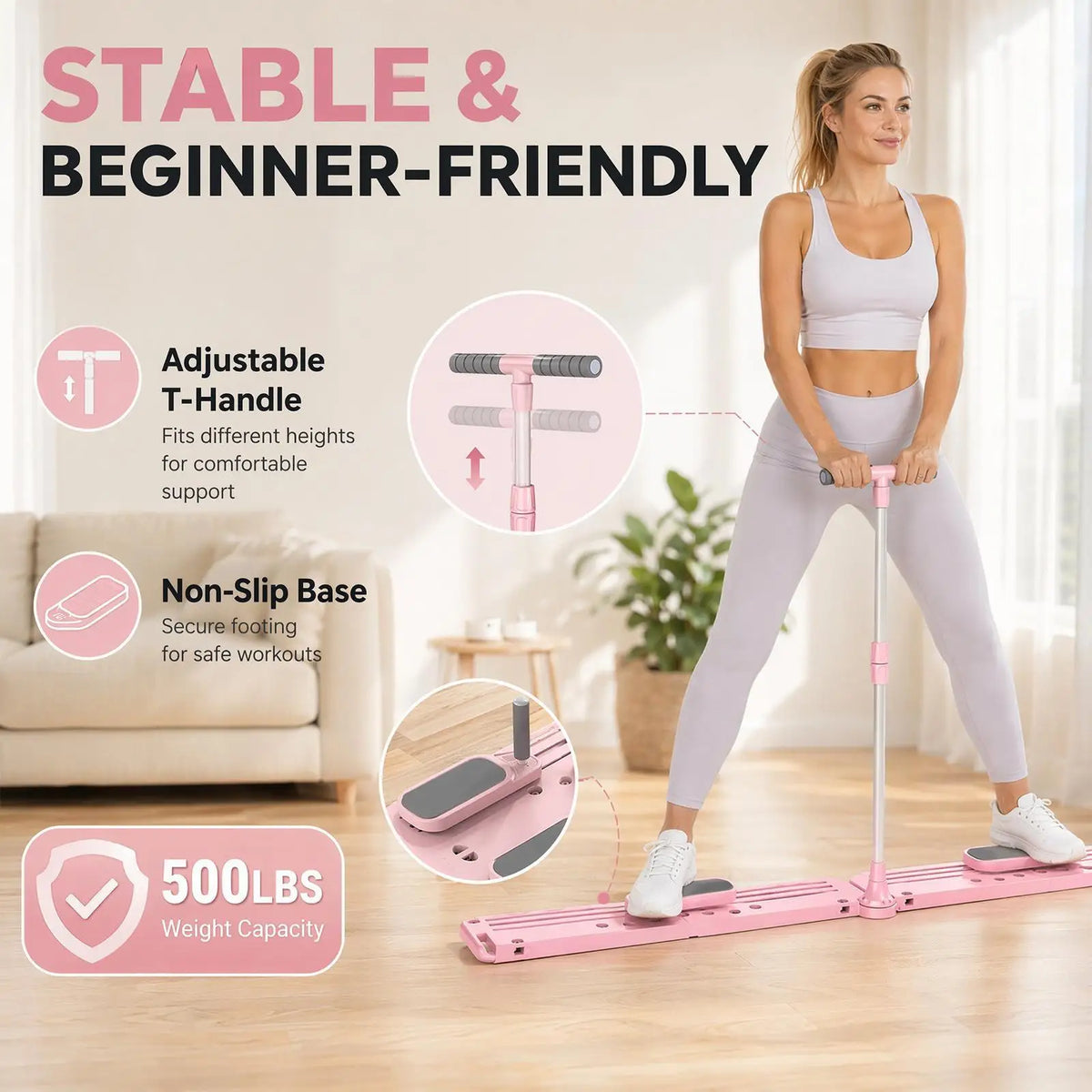 Foldable Pilates Board With Adjustable Resistance For Full Body Training