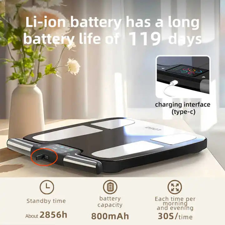 Smart Digital Body Composition Scale With TFT Display 8 Electrodes