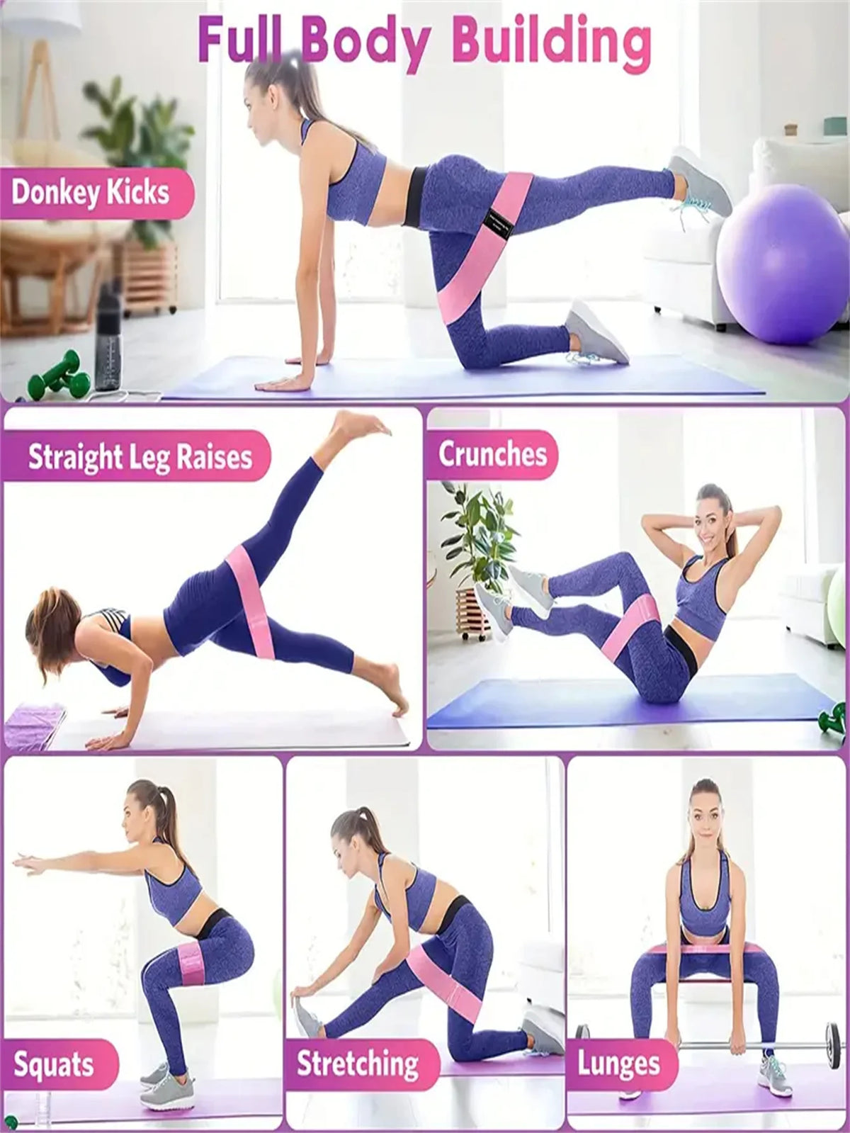Pilates Resistance Bands for Booty Legs and Full Body Workouts
