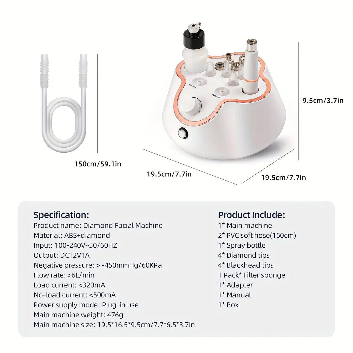 Professional 3 In 1 Microdermabrasion Facial Skincare Device