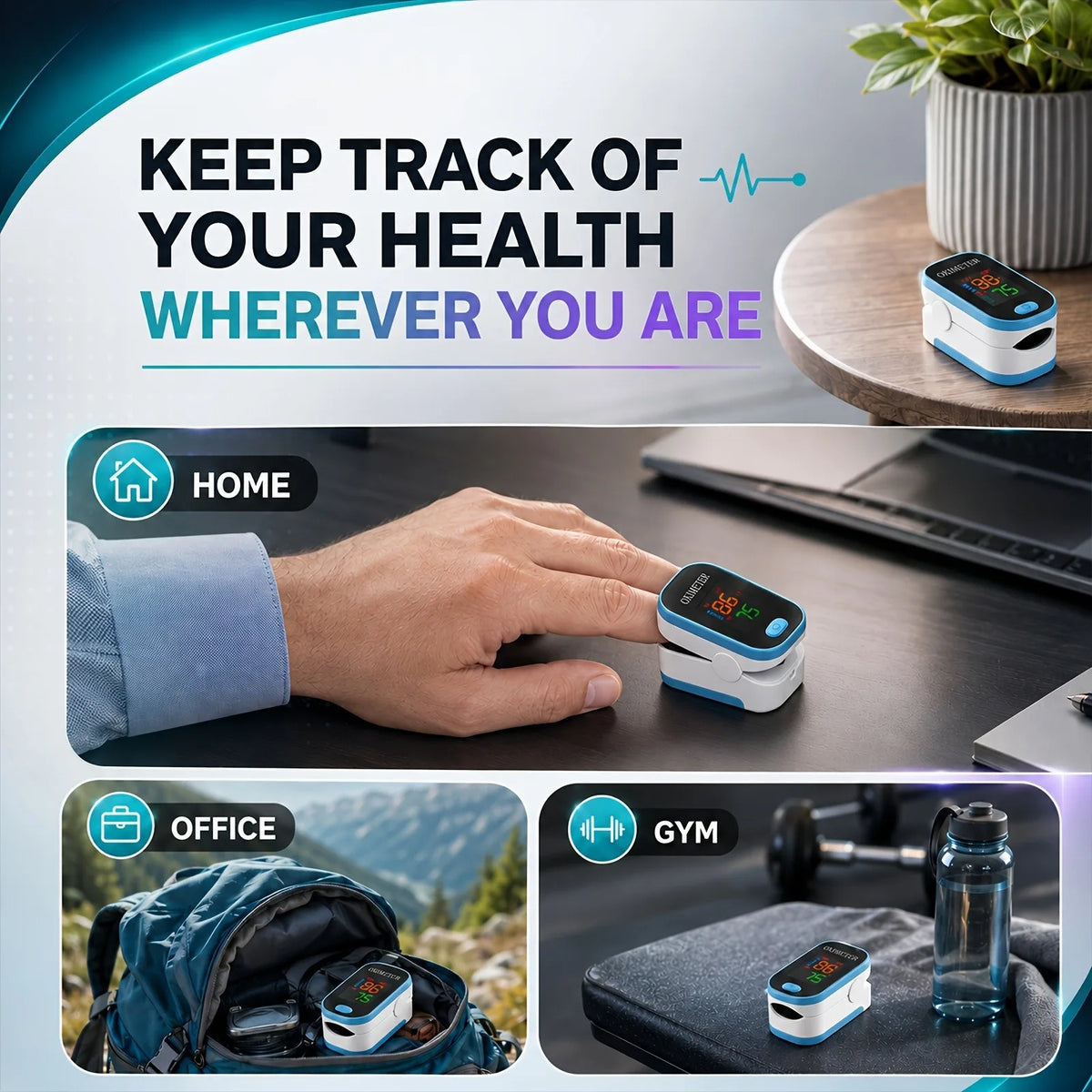 Jitesy Finger Pulse Oximeter for Oxygen and Heart Rate Monitoring