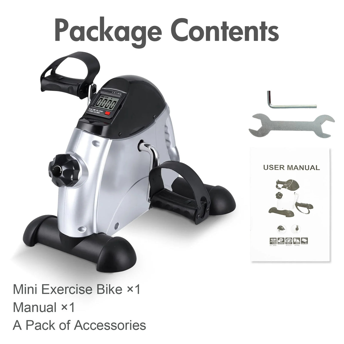 Motorized Under Desk Pedal Exerciser Bike With Digital LCD Display
