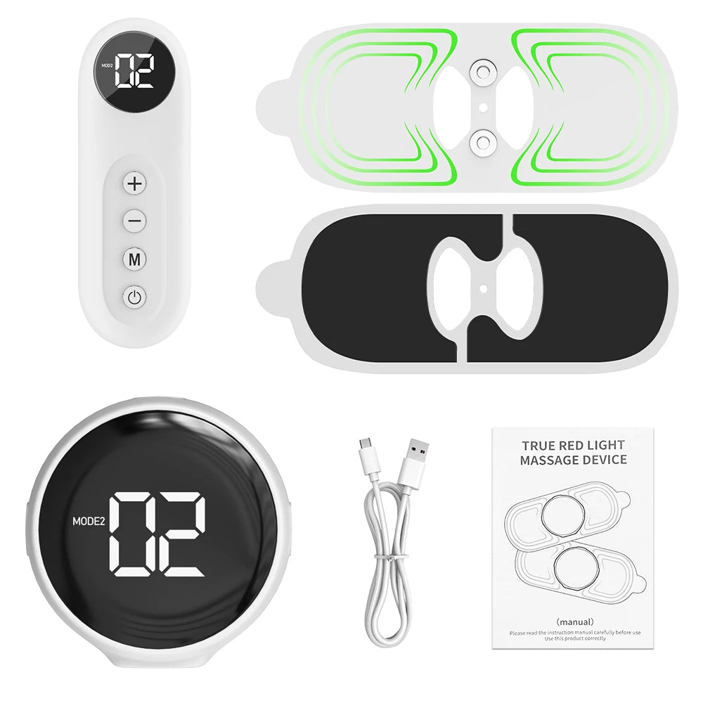 Jitesy USB Recharge Pulse Massager With Red Light Pain Relief