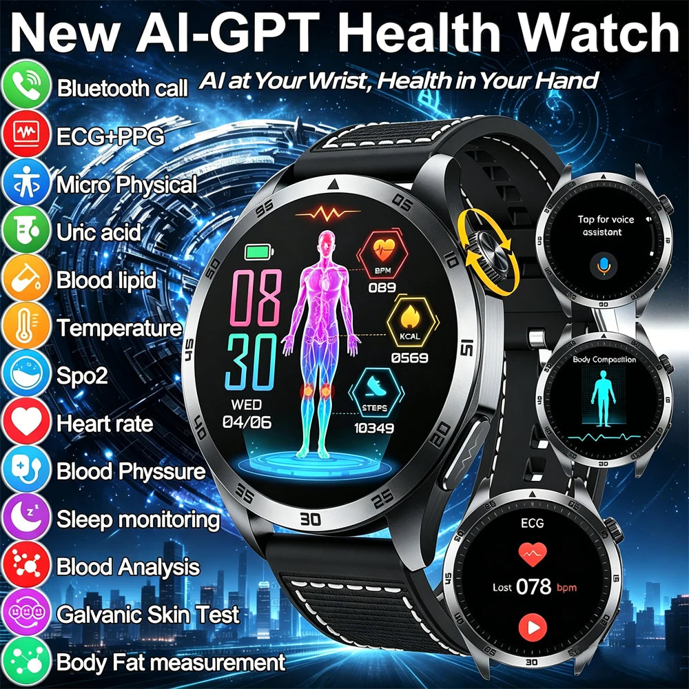 ECG PPG Health Smartwatch With Bluetooth Calling And Activity Tracking