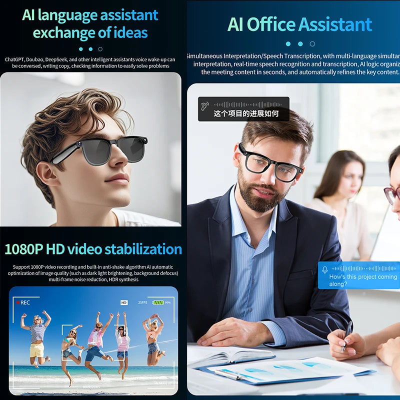 Yaocx AI Smart Glasses With HD Camera And Translation