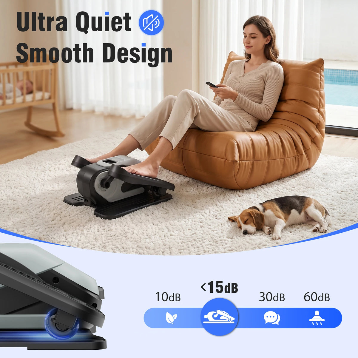 Gamewiu Under Desk Electric Elliptical Trainer With Dual Modes