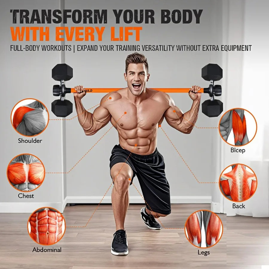 Dumbbell Converter Barbell Adapter for Bench Press Squats and Deadlifts