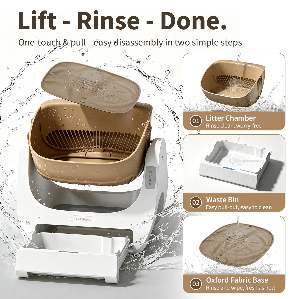 ERAMONG Automatic Self-Cleaning Cat Litter Box With Safety Protection
