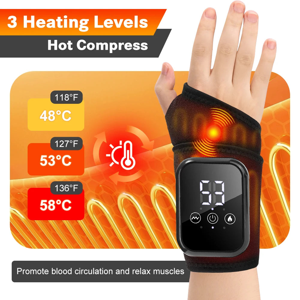 Agdoad Electric Heated Wrist Massager With Vibration Support