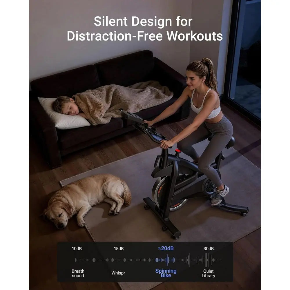 Silent Belt Drive Stationary Exercise Bike With Adjustable Resistance