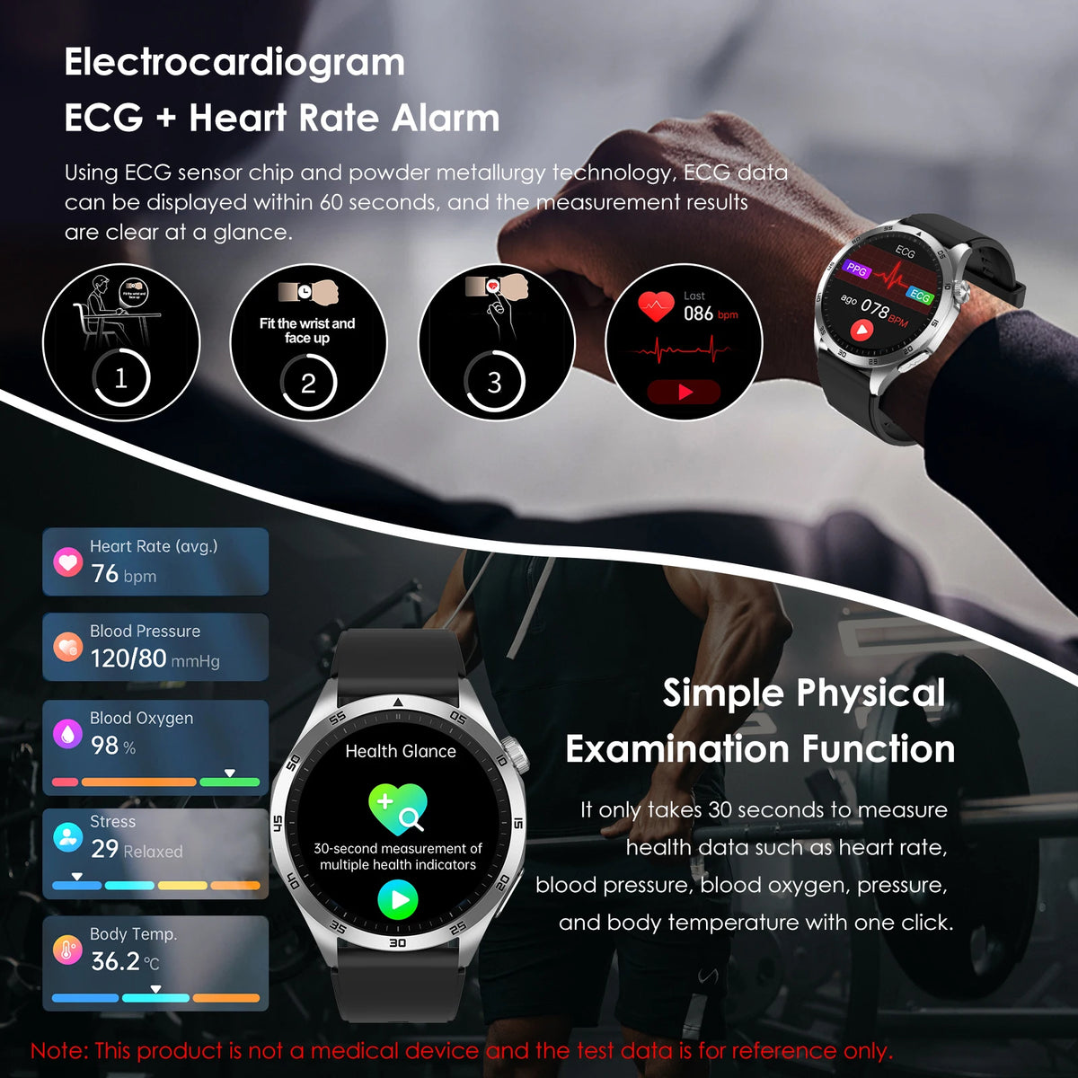 ECG PPG Health Smartwatch With Bluetooth Calling And Activity Tracking