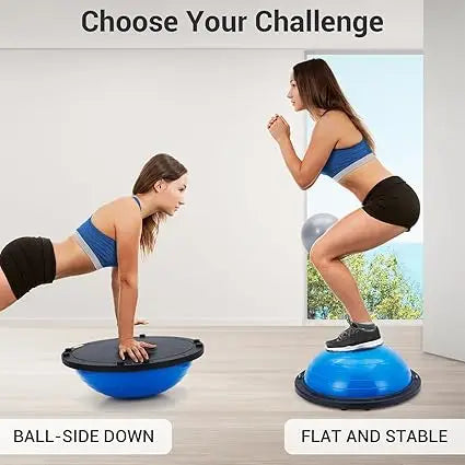Half Exercise Ball Trainer With Resistance Bands And Pump