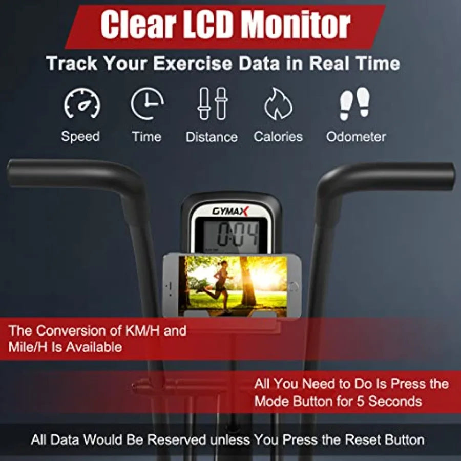 Upright Exercise Bike With LCD Monitor And Phone Holder