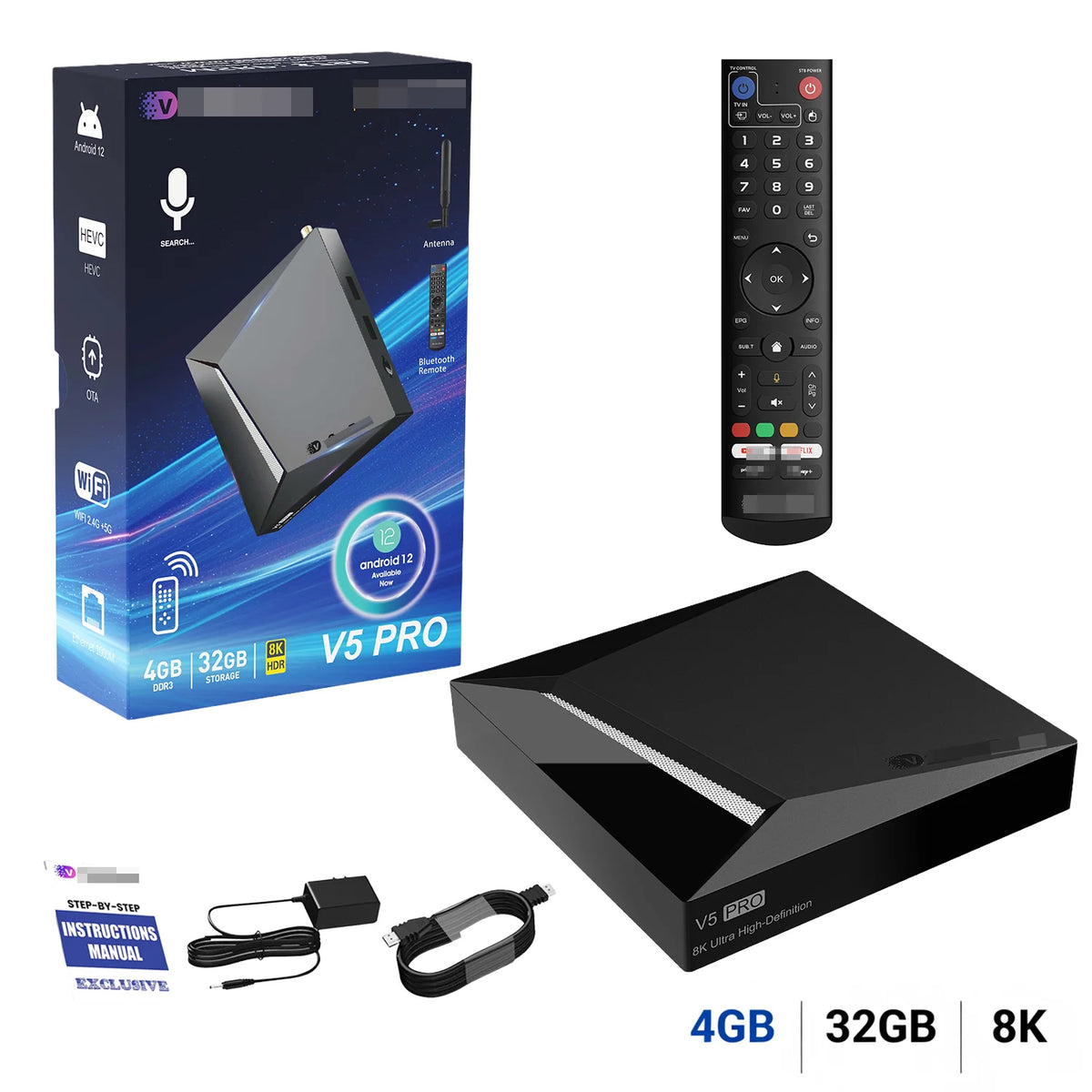 VseeBox Android TV Streaming Box With Voice Control 8K Support