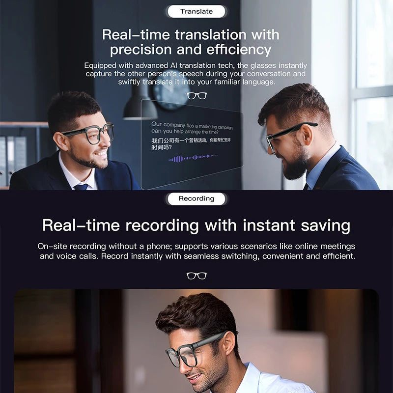 Yaocx Smart Glasses With HD Video Camera And AI Photography