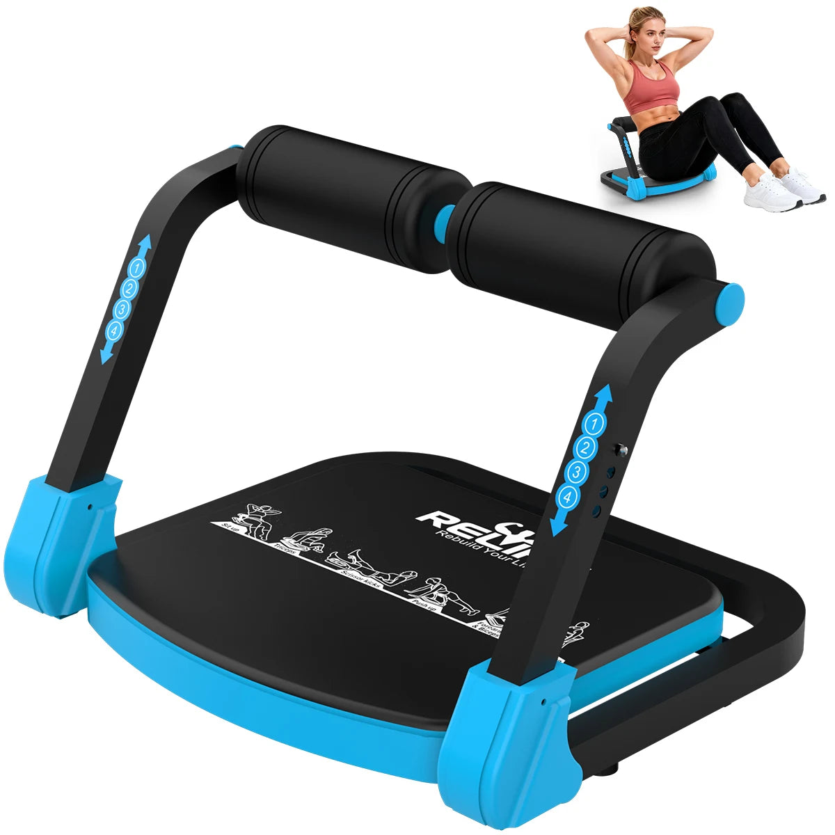 RELIFE Adjustable Sit Up Core Training Machine for Home Fitness