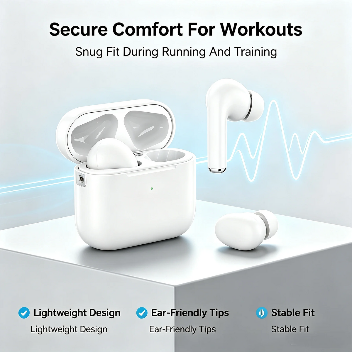 ZZLOVE Wireless Bluetooth Heart Rate Monitor Noise Cancelling Earbuds