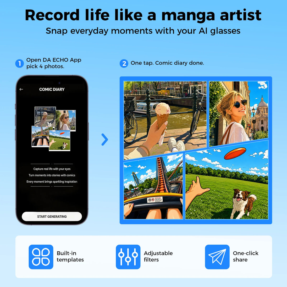 AI Smart Glasses With Real Time Translation And HD Camera